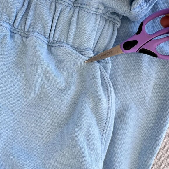 New Free People Wide Leg Fleece Sweatshirt One Piece Go Onesie Blue XS - Picture 8 of 9